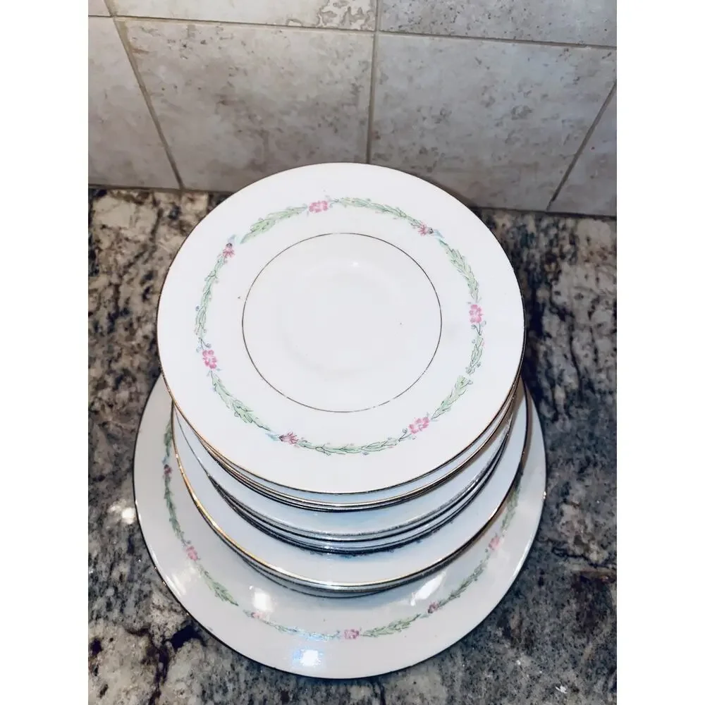 20 Theodore Haviland China New York Garden Flower Dinner Plates Lot Set Vintage